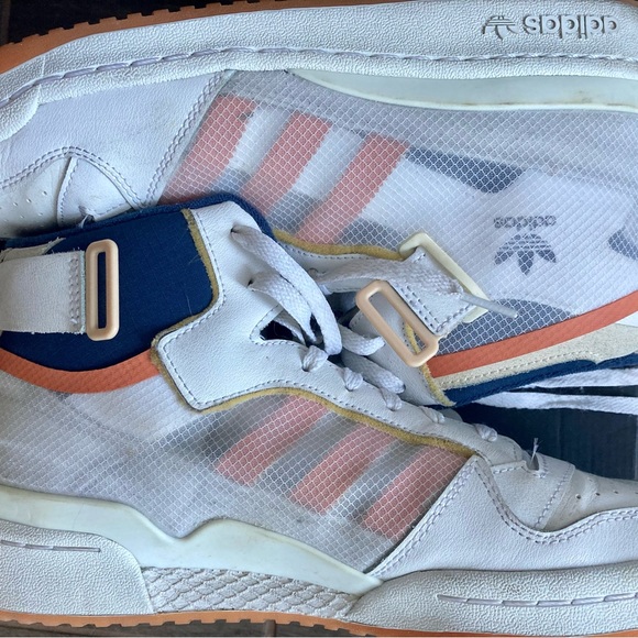 adidas Forum Mid TT White Acid Orange Men’s - Picture 2 of 5